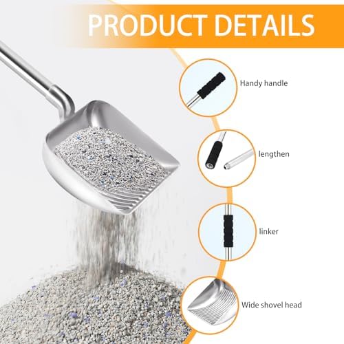 Metal Cat Litter Scoop, Stainless Steel Kitty Litter Scooper - Image 5