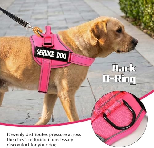 MUMUPET Service Dog Harness, No Pull & Reflective Pet Vest, Hot Pink - Image 4