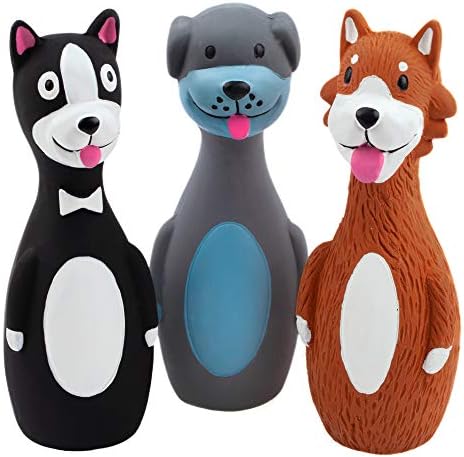 CHIWAVA 3PCS 5.7'' Squeaky Latex Short Standing Stick Toy by Chiwava