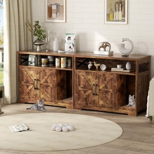 Halitaa Cat Litter Box Enclosure, Hidden Litter Box Furniture - Image 3