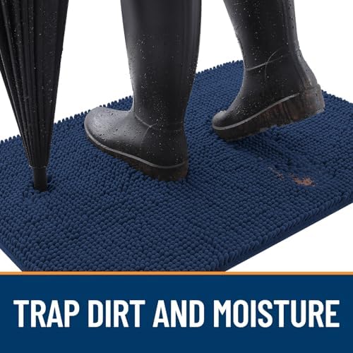 OLANLY Dog Door Mat for Muddy Paws 44x24, Super Absorbent Chenille Mud Mat - Image 2