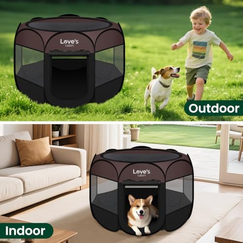 Love's cabin Pet Puppy Dog Playpen, Large Dog Tent Crates Cage Indoor/Outdoor - Image 6