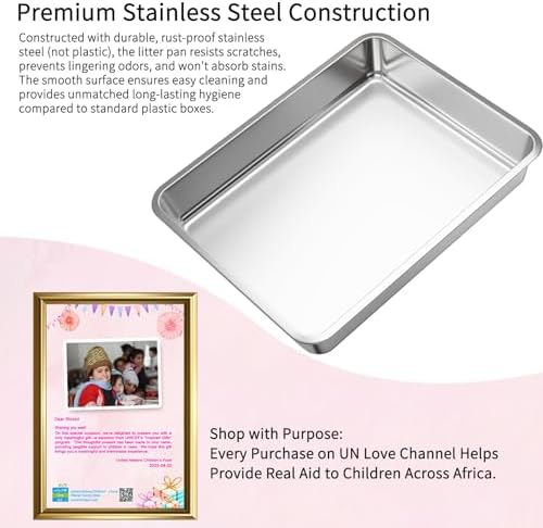 RIZZARI Stainless Steel Litter Box: Enclosed Pull-Out Drawer Top Exit - Image 3