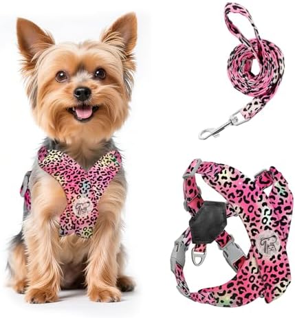 Pawaboo Small Dog Harness and Leash Set, Puppy Harness X-Frame Adjustable by Pawaboo