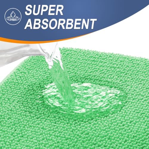 OLANLY Memory Foam Bathroom Runner Rugs 44x24, Long Bath Mats, Mint Green - Image 3