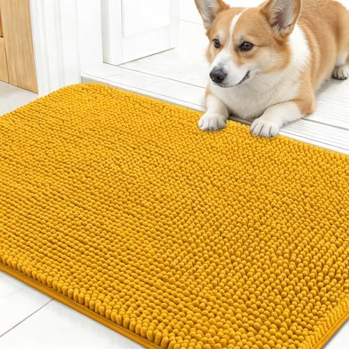 OLANLY Dog Door Mat for Muddy Paws 30x17, Super Absorbent Chenille Mud Mat by OLANLY
