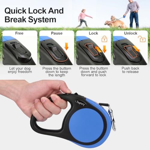 Taglory Retractable Dog Leash, One-Handed Brake - Image 3