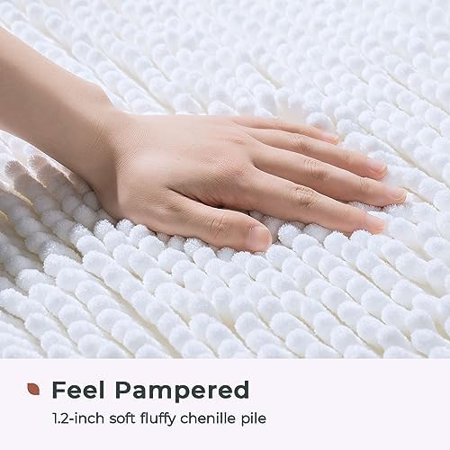 FRESHMINT Chenille Bathroom Rugs Mat 32”x20”, Non-Slip Bath Mat - Image 3