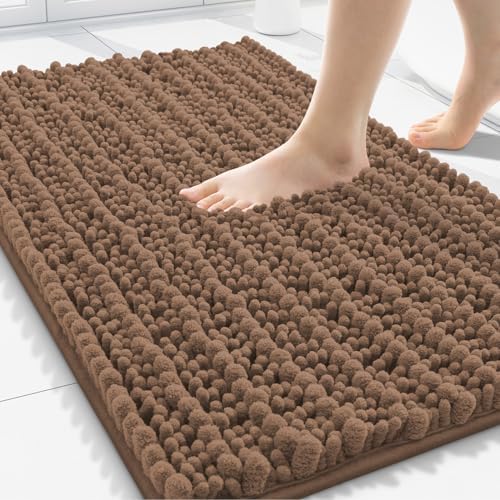Smiry Bathroom Rugs 30X20, Extra Soft Rubber Backing Chenille Bath Mats by Smiry