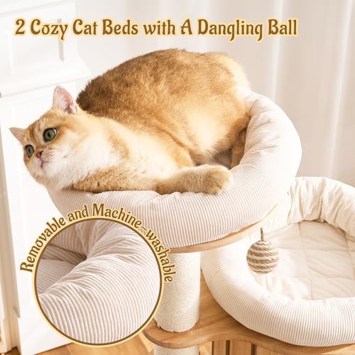 Modern Cat Tree Tower with Scratching Post, 61.5in Tall Cat Tree - Image 4