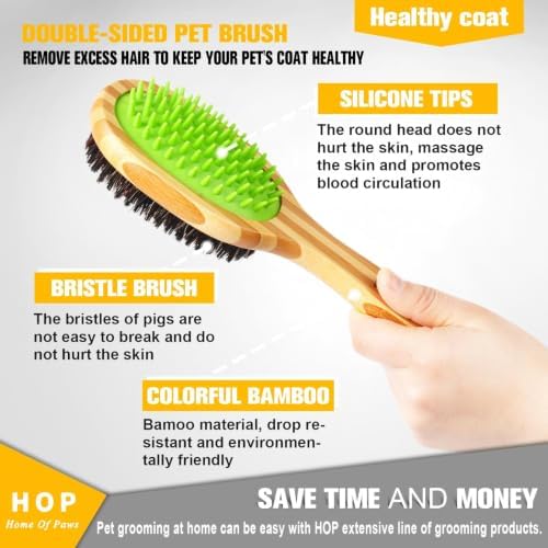 Short Hair Dog Brush for Detangling and Shedding Coats, Silicone Pet Brushing - Image 2