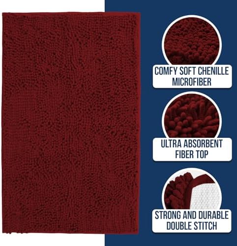 Muddy Mat® | Chenille Bathroom Rugs Quick Dry Microfiber Mats Non Slip Washable - Image 2