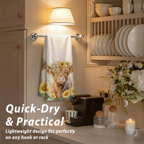 Highland Cow Kitchen Towels, Highland Cattle Themed Dish Towels, Farm Cattle - Image 7