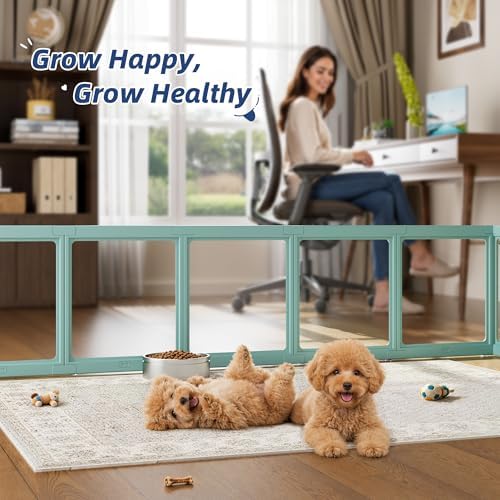 Clear Acrylic Dog Playpen Indoor Pet Pen, 12 Panels - Image 6