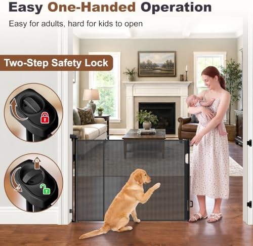 GRENFU Reinforced 71" Wide Retractable Baby Gates, Prevent Crawling Under - Image 4