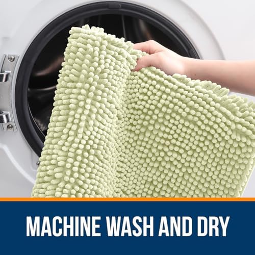 OLANLY Bathroom Rugs 34x21, Extra Soft Absorbent Chenille Bath Rugs - Image 5