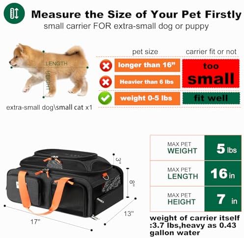 pidipiti 17x13x8 Soft-Sided pet Carrier, - Image 3