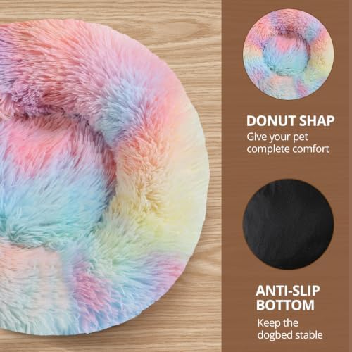 JOLLYVOGUE Calming Dog Beds Extra Large Sized Dog, 45in Donut Washable Large - Image 3
