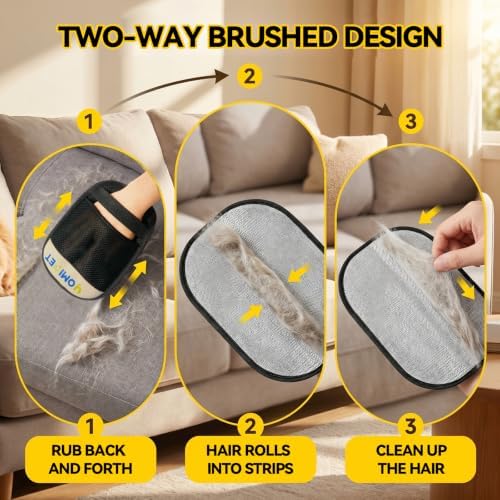 Hair Remover Glove for Cats & Dogs, Reusable Electrostatic Pet Hair Removal - Image 3