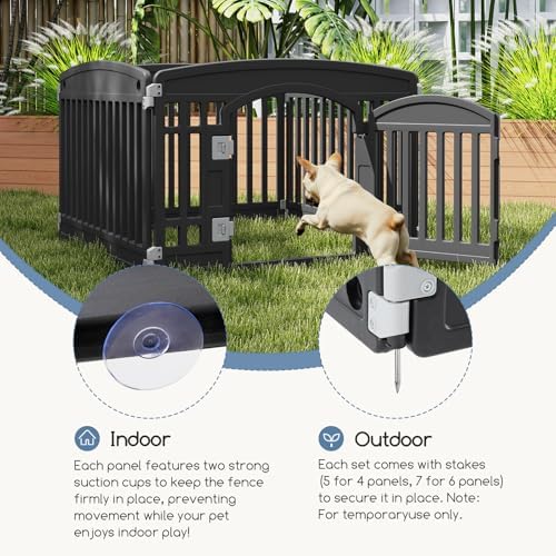 DUMOS Dog Playpen, 24 Inch 4 Panels Plastic Small Pet Fence Play Pen - Image 3