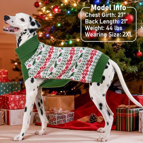 KYEESE Dog Ugly Christmas Sweater for Small Medium Dogs, Snowflake Reindeer - Image 5