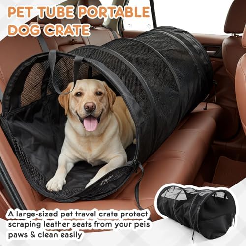 Abbylike Dog Crate for Car, Pet Travel Tube Car Crate Large Kennel, Pet - Image 6