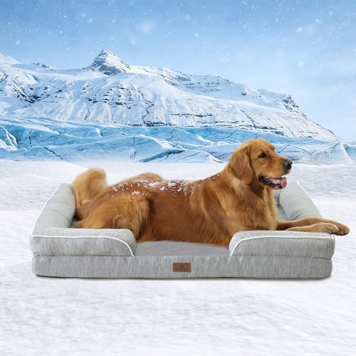 Cooling Dog Bed, Dual-Cooling Design, Q-Max >0.4 Cool Pet Beds by RefinedElegance