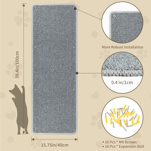 FHTONGE Extra Tall Thickened Cat Wall Climbing Carpet - Image 5