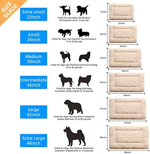Dog Crate Pad Washable Dog Bed for Crate Medium Cozy Mat 36-Inch Cream - Image 2