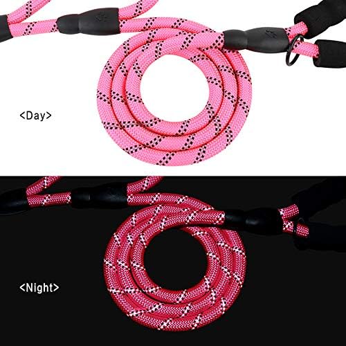 Rope Dog Leash 6ft Long, Traffic Padded Two Handle, Heavy Duty, Reflective - Image 5