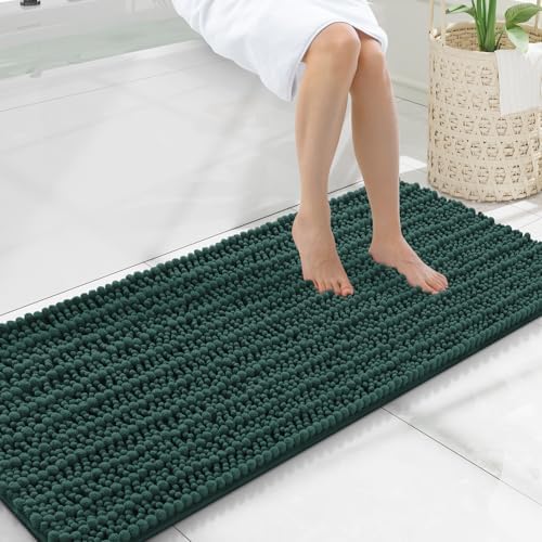 Smiry Bathroom Rugs 47X20, Extra Soft Rubber Backing Chenille Bath Mats by Smiry