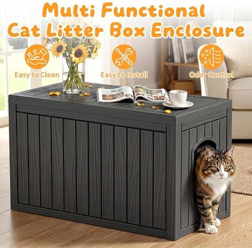 Cat Litter Box Enclosure, Indoor Outdoor Cat House - Image 5