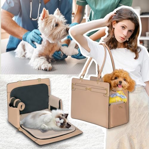 2-in-1 Stylish Dog Purse Carrier Soft-Sided Carriers Travel Tote Bag - Image 6
