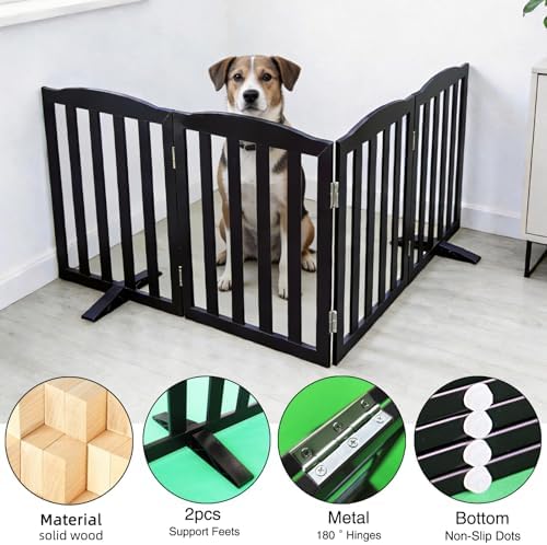 Freestanding Dog Gate Indoor, Doggie Gate Foldable Pet Gates - Image 5