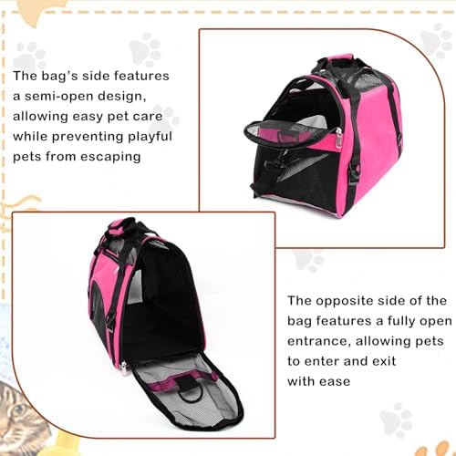 6 Pcs Cat Carrier 16.9 x 9.6 x 8.3 Inch Portable Soft-Sided Pet Carrying Bag - Image 4