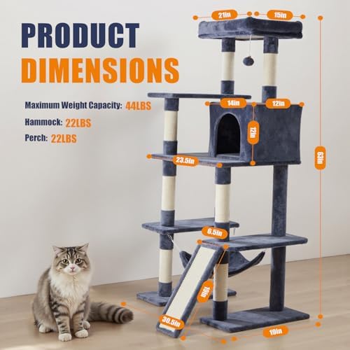 Sweetcrispy 63 Inch Cat Tree Tower - Image 5
