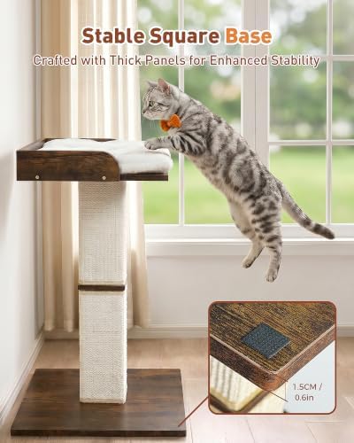 Retro Cat Scratching Post with Top Perch Bed - Image 4