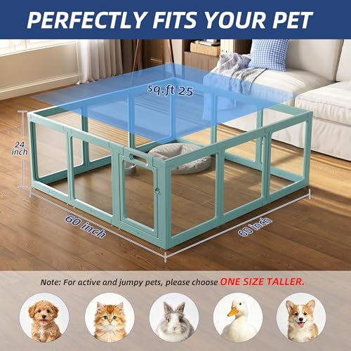 Clear Acrylic Dog Playpen Indoor Pet Pen, 12 Panels - Image 5