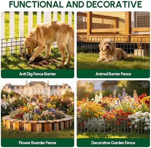 42.5ft x 13in Garden Fence Animal Barrier, 30 Panels No Dig Fence Panels - Image 7