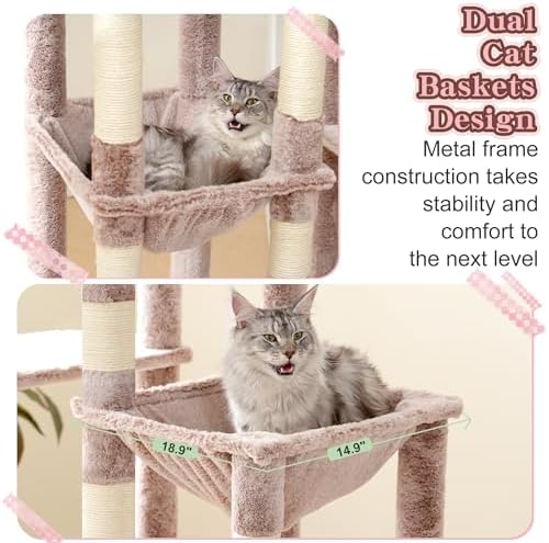 Heybly Cat Tree, 71-Inch Tall Cat Tower - Image 5