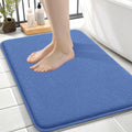 OLANLY Memory Foam Small Bathroom Rug 24x16, Absorbent Mat, Cornflower Blue by OLANLY
