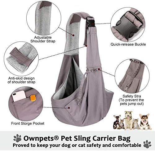 OWNPETS Pet Sling Carrier, Pet Sling Carrier Bag Safe, Fit 10~15lb Cats&Dogs - Image 3