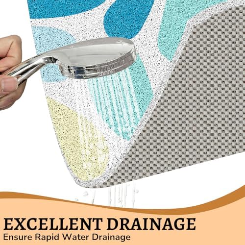 BLESWIN Loofah Bath Mat for Inside Shower, Square Shower Mat - Image 2