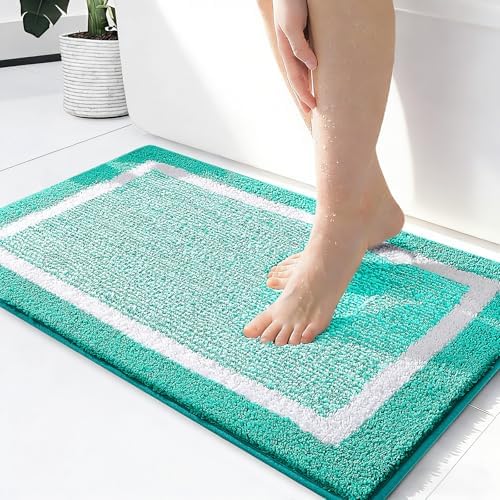 OLANLY Small Bathroom Rugs 24x16, Absorbent Microfiber Bath Rugs by OLANLY