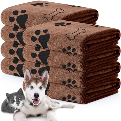 Chumia 8 Pcs Dog Towel for Drying, 40 x 24 Inch, Dog Paw and Bone by Chumia