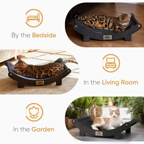 FUKUMARU Extra Large Sisal Cat Scratcher Bed Indoor Sturdy Wood Scratch Bed - Image 5