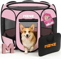 Dog Cat Small Animal Puppy Playpen Crate, Whole Pink by MZNZ