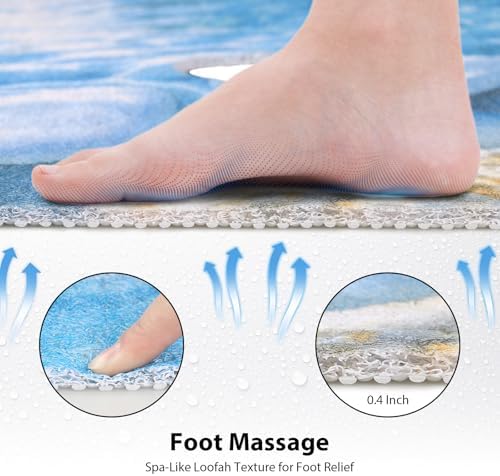 Square Shower Mat, Yonala 32 x 32 Inch Stylish Non Slip Shower Mats - Image 4
