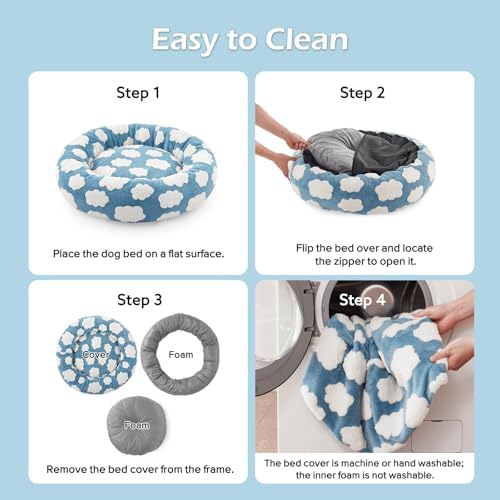 JOEJOY Jacquard Donut Round Small Dog Bed - Image 6