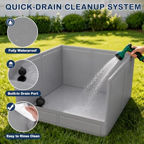 BoYata Dog Litter Box with High Walls, Foldable Dog Pee Pad Holder Indoor - Image 5